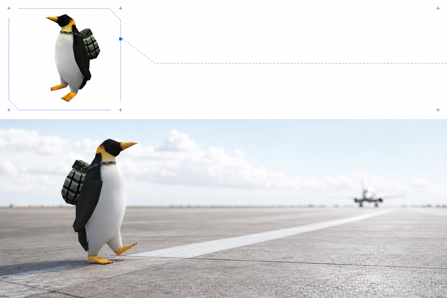 Field documentation: departure across the tarmac, aircraft in the distance